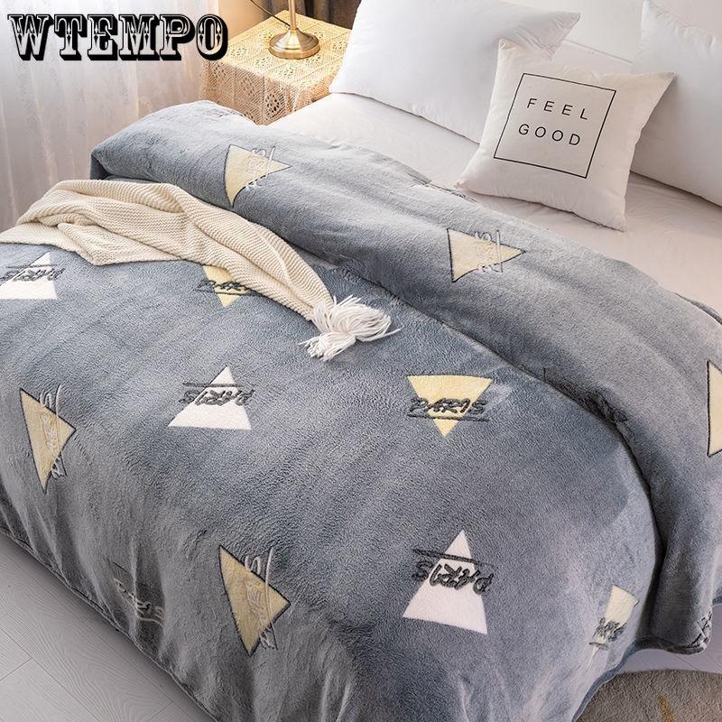 Double-sided Plus Fleece Blanket Sheets To Keep The Bed Warm In Winter Fluffy Coral Fleece Blanket Sofa Blanket Summer Air Conditioning Quilt