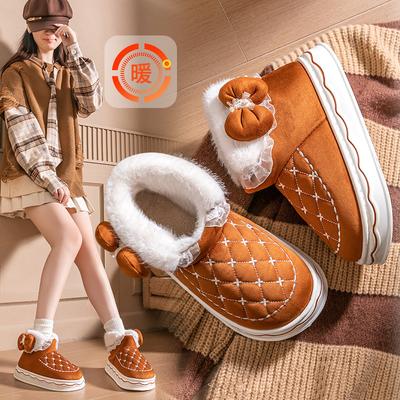 Новые хлопковые тапочки все включено и зимние сапоги с утолщенной мягкой подошвой, нескользящие, женские домашние теплые и нескользящие для улицы