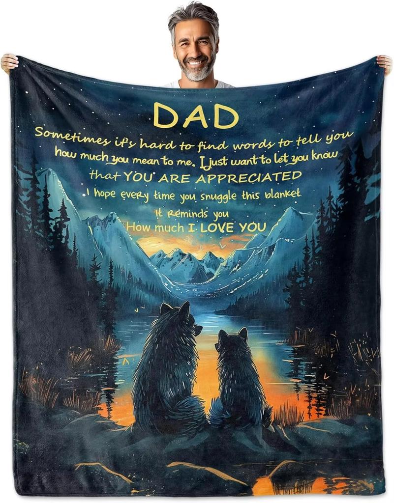 Family Gift Blanket for Fathers Day Anniversary Thanksgiving Perfect for Dad Mom Grandpa Grandma Uncle Aunt