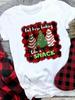 (Азиатский размер) леопардовое дерево милая футболка с надписью Счастливого Рождества Топ фестиваль Новый год Праздник Повседневный Леди Короткий рукав Мода Женские Принт Графические футболки