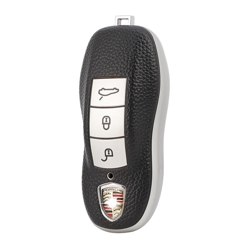 Porsche Compatible Key Case for Cayenne, Macan, Panamera, and 718 - Unisex Remote Keybag with Buckle