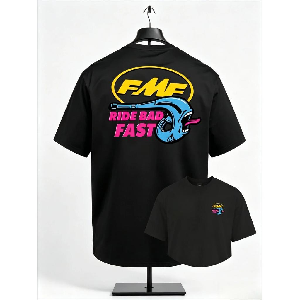 Горячая Распродажа DAY GLO Футболка FMF Racing Классический Постер Графический Принт Футболка Мужская Женская Свободная Повседневная Оверсайз Круглый Вырез Хлопок Короткий Рукав Летняя Новая Футболка