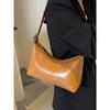 Simple Soft Leather Underarm Bag for Women Fashion Solid Color Zipper Design Shoulder Bags Lady Commuter Handbag