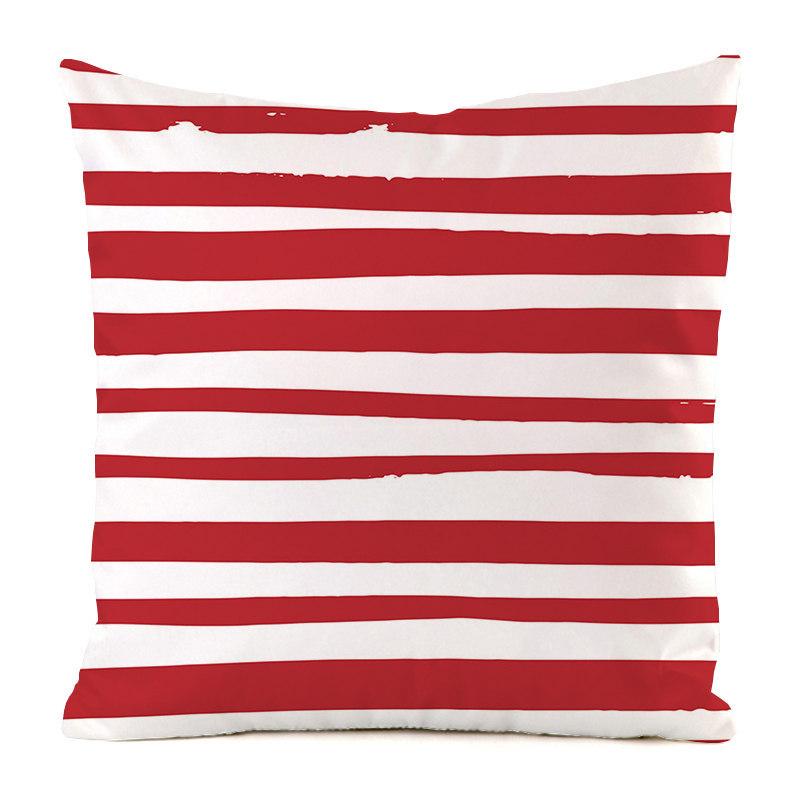 Nordic Striped Patterns Digital Printing Short Plush Pillow Covers Decorative For Car Sofa Office Cushion Cover Home Goods