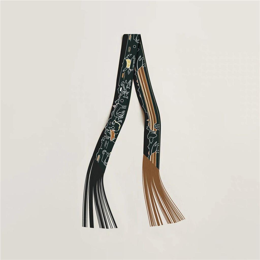 Женский твиловый шелковый галстук-лента в корейском стиле: Универсальный аксессуар-шарф и сумка