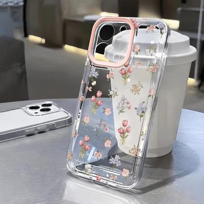 Простой Чехол-Блокнот На Весь Экран С Цветами Для iPhone 16 15 14 13 12 11 Pro Max XR XS MAX 7 8 Plus Y2K Милый Противоударный Задний Чехол