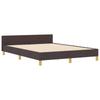 Bed Frame with Headboard Dark Brown 140 x 190 cm Fabric