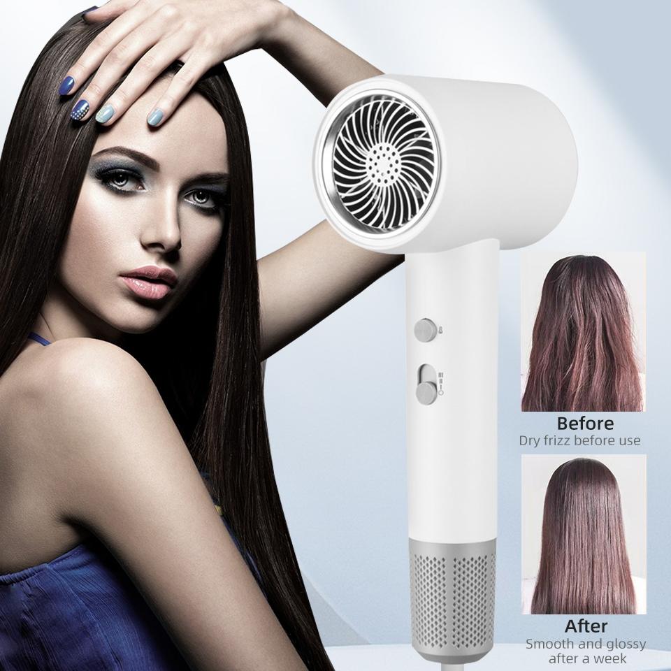 Высокоскоростной фен с отрицательными ионами высокой мощности, ультра бесшумный, рекомендуемый профессиональный фен для домашних парикмахерских, быстрая сушка