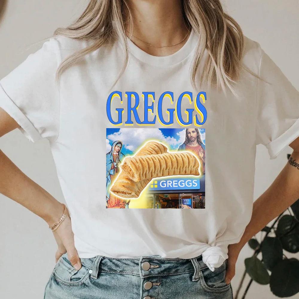 Футболка с сосиской в тесте Greggs, футболка, забавная футболка-мем, винтажная футболка на День отца, культовая футболка для выпускного Greggs
