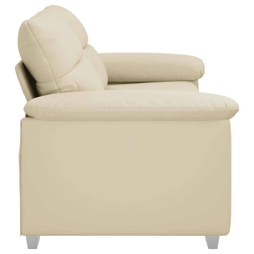 2 Seater Sofa Cream 180 x 81 x 84 cm Faux Leather