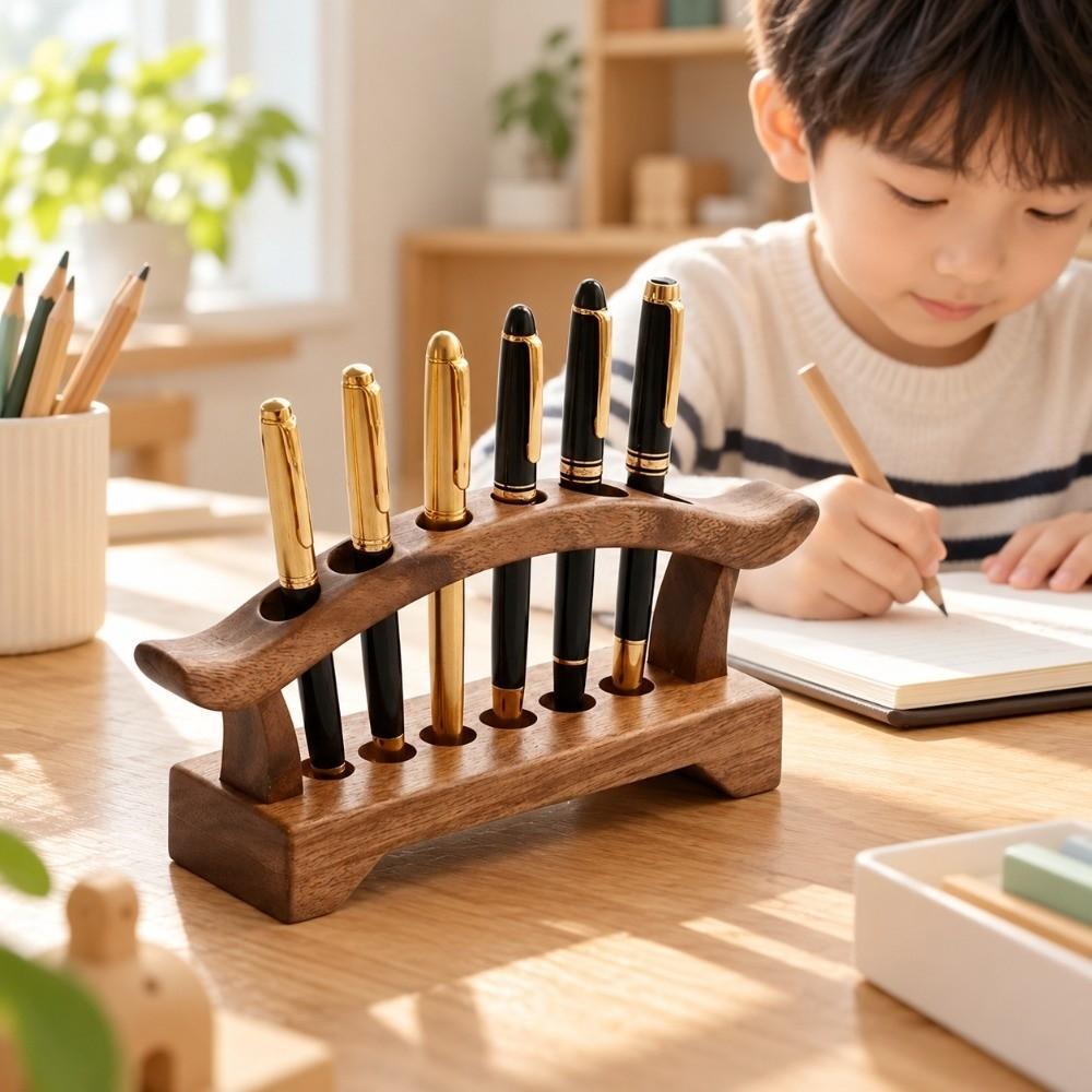 Simple Wooden Pen Holder Multifunction Tea Tools Storage Rack Desk Organizer  Office Supplies