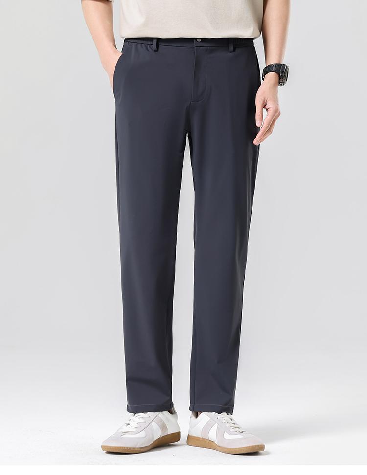 Lightweight Ice Silk Four sided Bounce Commuter Lightweight Four sided Bounce Cone Versatile Men's Casual Pants
