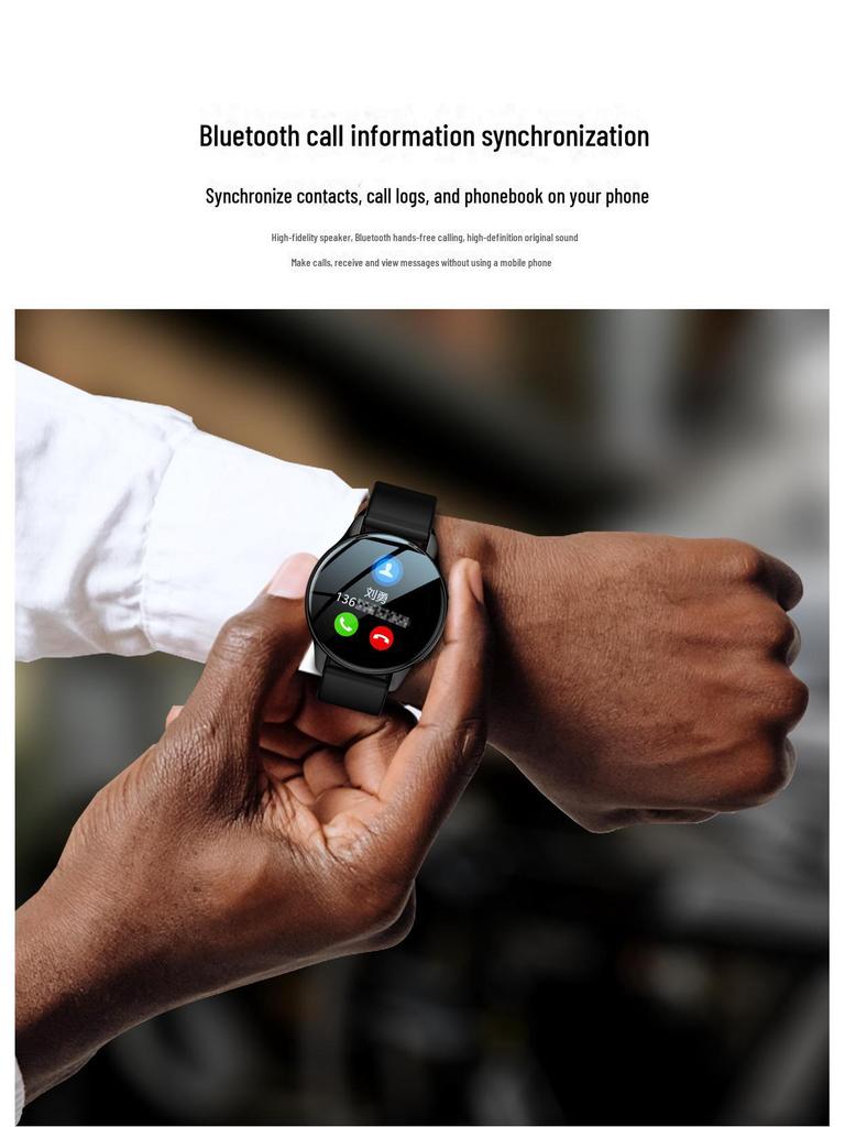 T2pro Smartwatch: Cross-border Bluetooth, Round Screen, Heart Rate Monitor, Step Counter, Call & Message Alerts.