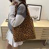 Женская вельветовая сумка на плечо большой вместимости с леопардовым принтом, сумка-тоут под мышкой, сумка-шоппер, кошелек-клатч с мини-кошельком KTY