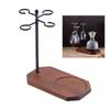 Desktop Wine Glass Holder Modern Wine Glass Storage Solution Wine Glass Rack with 4 Hook & Decanter Tray Enduring