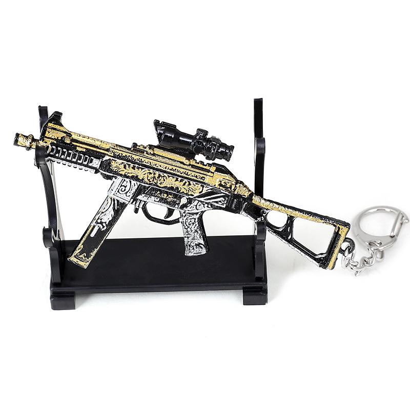 Chicken Game Metal Weapon Model Keychain: 12cm AKM 98K PUBG Pendant Gift