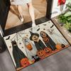 Halloween Black Cat Ghost Pumpkin Door Mat Non-Slip Entry Rug Porch Front Door Outdoor Home Decor
