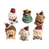 6 шт. Миниатюрные рождественские фигурки из экологически чистой смолы, милые рождественские миниатюрные фигурки в стиле животных