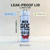 1PC With God All Things Quote Text 750ml Color Plastic Sports Water Bottle Leakproof Flip Straw Lid For Sports Office Home Use