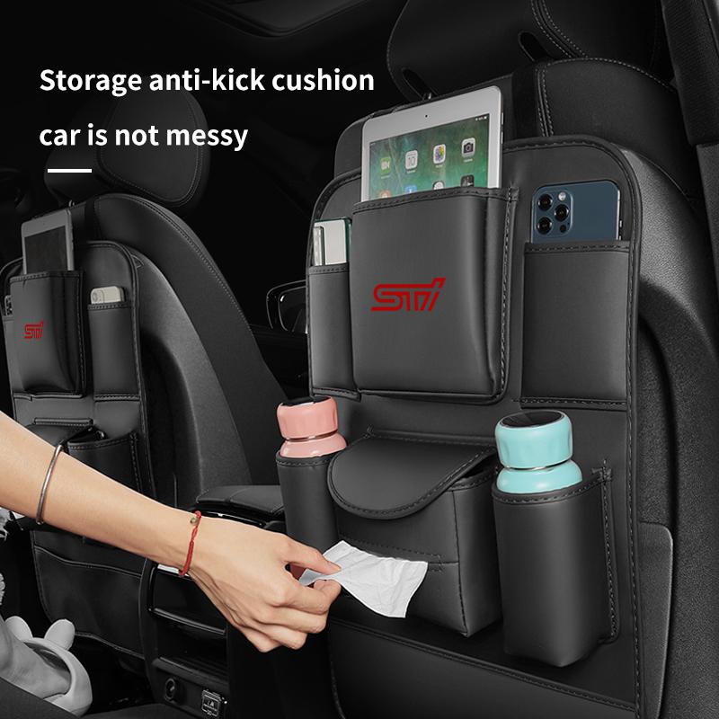 For Subaru STI Outback Brz Wrx Xv Ascent Forester Impreza Legacy Car Seat Back Storage Bag Backrest Anti-kick Pad Accessories