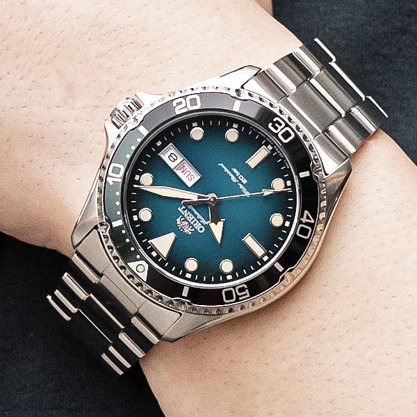 Orient Мужской RN-AA0811E (Мужская металлическая группа SPORTS Diver Design) Круглые часы из серебристой нержавеющей стали