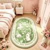 Pastoral Style Carpets for Living Room Flowers Bedroom Decor Carpet Girly Style Cute Rabbit Plush Rug Fluffy Soft Home Floor Mat