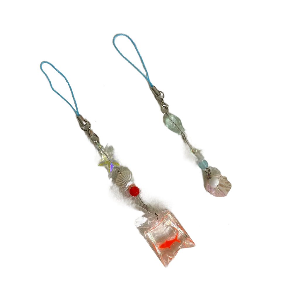 Золотая рыбка ремешок для телефона телефон подвеска бисерная цепочка для мобильного телефона Y2k шнурок для ключей