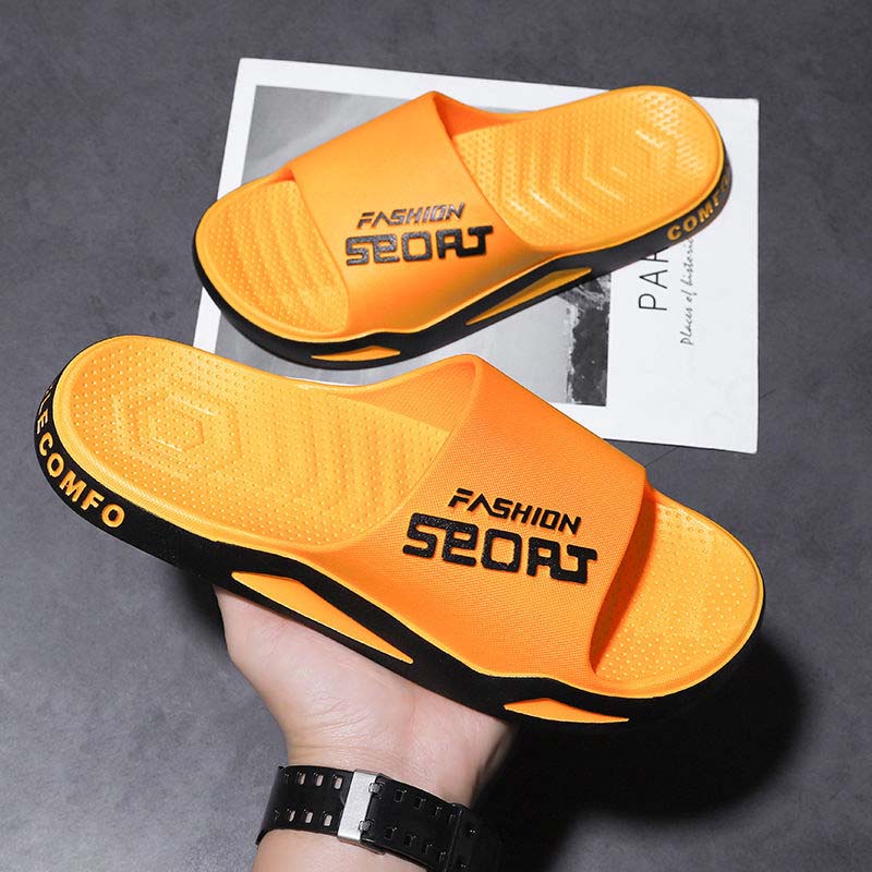Summer Korean Style Slippers Men's Personality Trend Outer Wear Home Bathroom Non-slip Thick Bottom Wear-resistant Men's Sandals and Slippers
