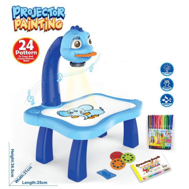 Kids Early Education Led Projector Drawing Table Toys Children Arts Painting Board Desk Mini Doodle Whiteboard Girl Gifts
