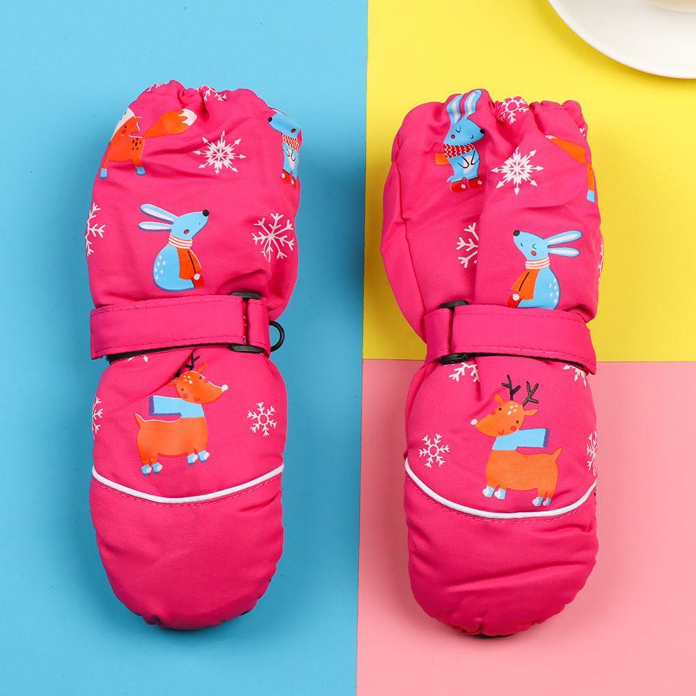 Old Waterproof Print Cartoon Non-slip Long-sleeved Mittens Thick Warm Children Ski Gloves Windproof