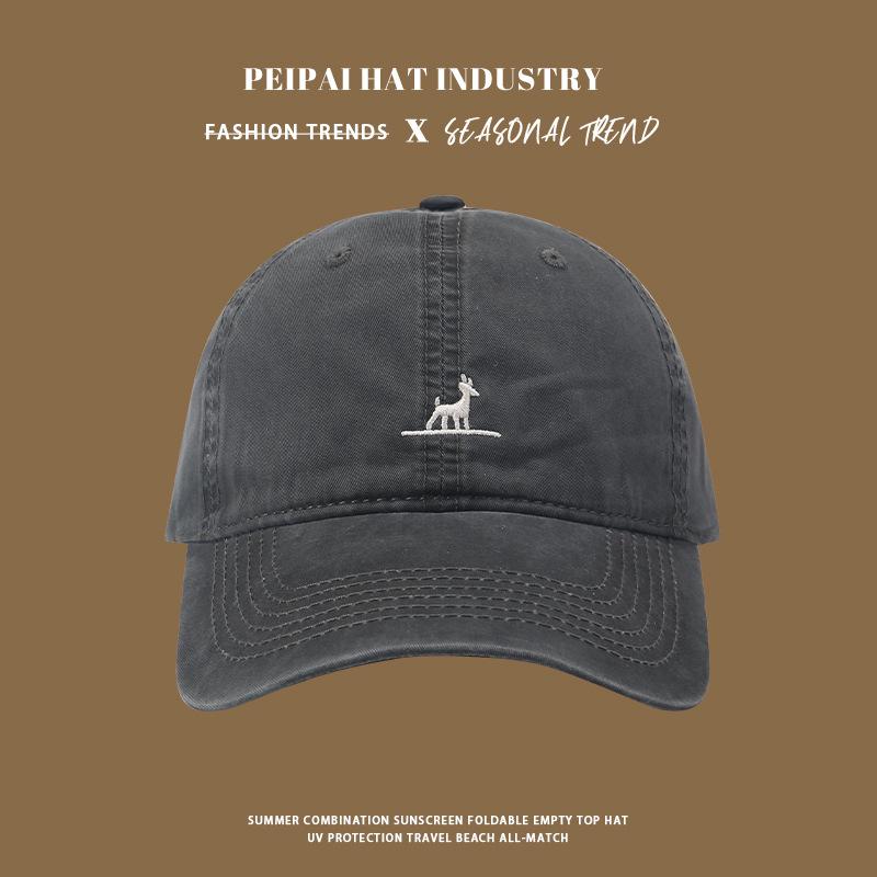 Spring and summer new big head circumference showing face small wide brim peaked cap student versatile sun hat