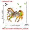 Golden Acrylic Horse Keychain 2D Car Rearview Mirror Pendant for Backpack Home Decor Christmas Ornament Western Theme Gift