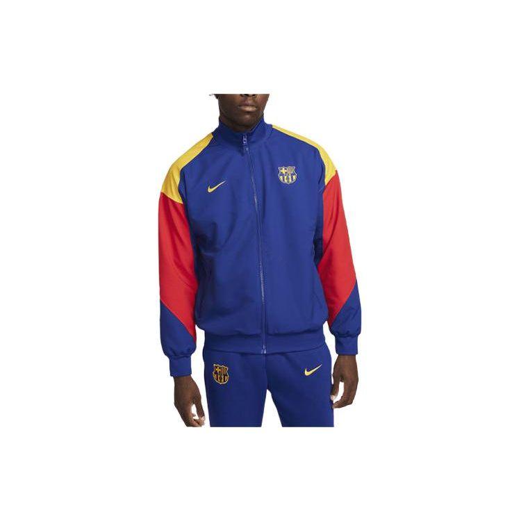 Nike ФК. Повседневная куртка Barcelona Strike Color Block, мужская верхняя одежда, синяя FJ5427-455