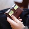 Мужской Женский Кошелек-Кардхолдер из Искусственной Кожи с RFID Защитой Тонкий Минималистичный Чехол для Кредитных Карт Маленький Кошелек для Мелочи Карманный Кошелек на Кнопке Органайзер
