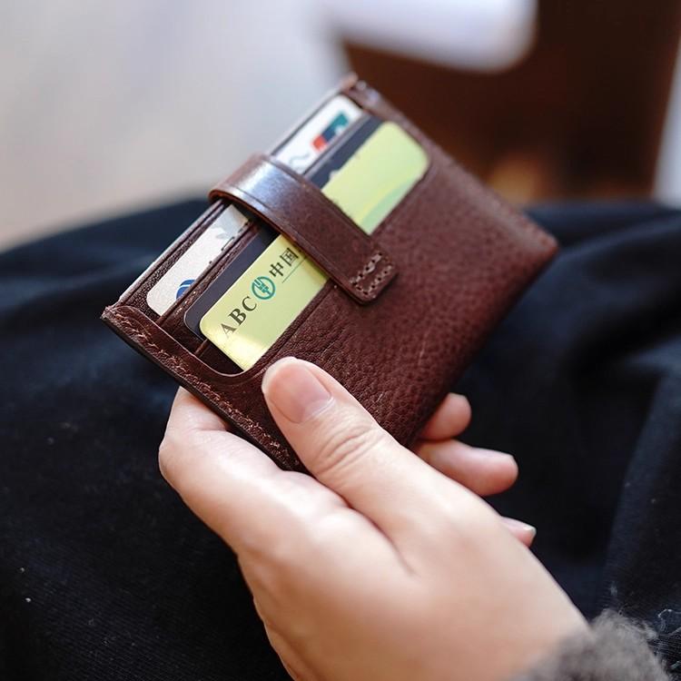 Мужской Женский Кошелек-Кардхолдер из Искусственной Кожи с RFID Защитой Тонкий Минималистичный Чехол для Кредитных Карт Маленький Кошелек для Мелочи Карманный Кошелек на Кнопке Органайзер