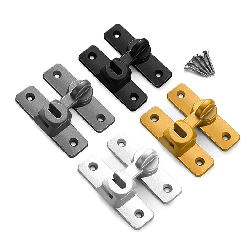 Punch-Free Hasp Latch Door Lock Black Cabinet Locks Kids Safety Lock Barn Door Sliding Door Anti-Pried Hook Lock Hardware