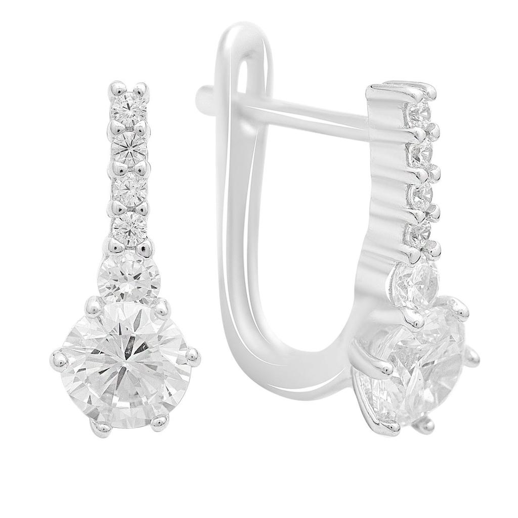 Серебряные серьги с фианитами (2207511)