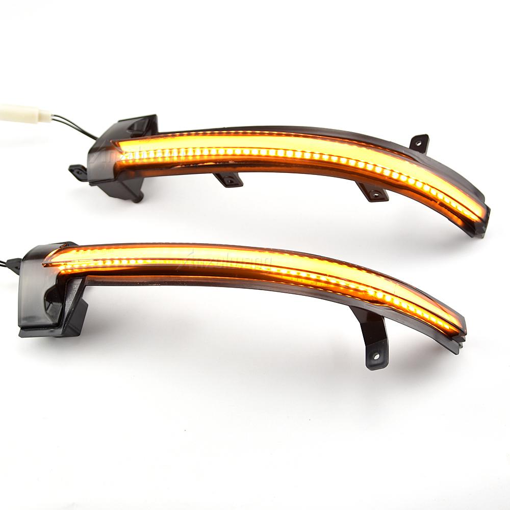 2Pcs For VW Touareg II MK2 7P 2010-2018 (with light version) LED Dynamic Mirror Blinker Light Sequential Turn Signal Lamp
