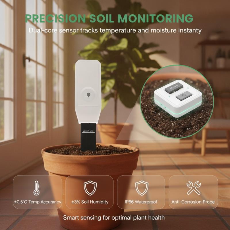 Умный Zigbee датчик влажности почвы с контролем температуры и влажности, управление через приложение, для ухода за садом и автоматического полива растений