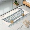 Light Blue Bathtub Pattern Bathroom Rug, Non-Slip Washable Floor Mat for Shower Sink Toilet, Simple Cozy Home Decor Carpet