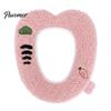 Comfortable Commode Seat Covers Plush Cartoon Toilet Mat, Soft Thickened Washable Bathroom Pad Cover Pads with Handle, Warm Skin-Friendly Adhesive