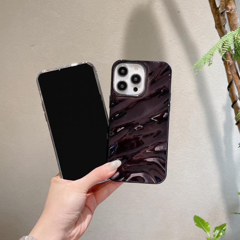 3D Гальванизированный Чехол с Текстурой Морщин для iPhone 16 Pro Max, Совместим с Apple 15/14/13, Премиальное Ощущение
