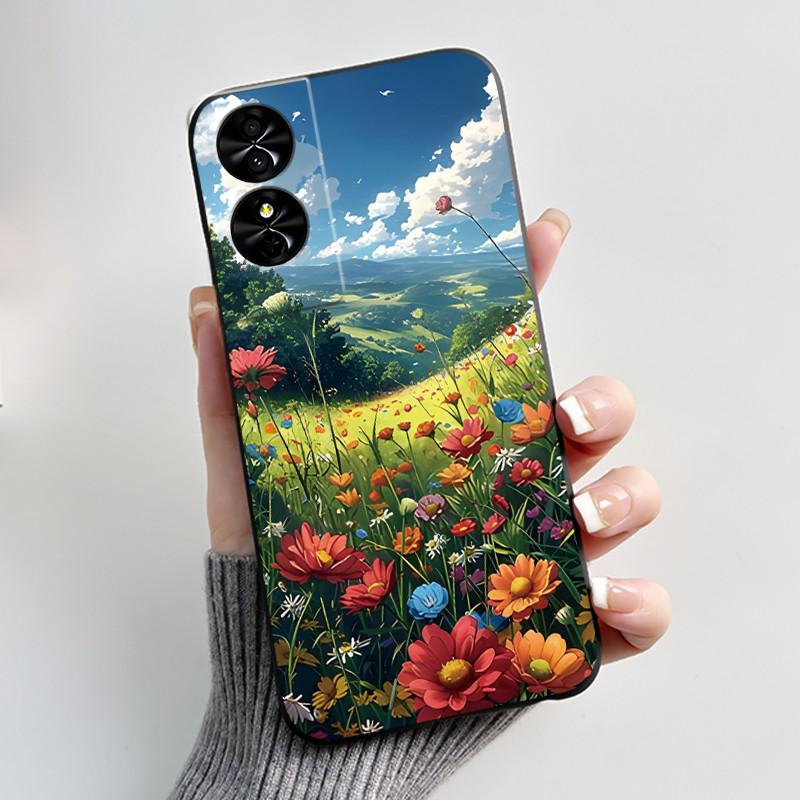 Чехол для телефона с рисунком «Милый щенок, летящий в небе» для TCL 50 SE/40 NxtPaper 4G, защитный от царапин, из мягкого силикона, черный корпус