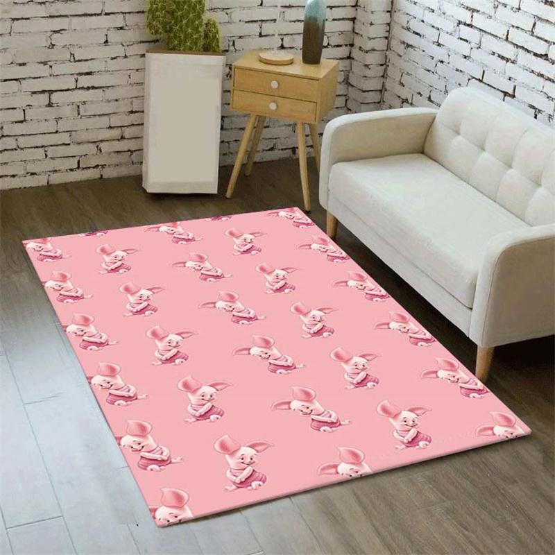 1pc Piglet Winnie The Pooh Pattern Area Rug Soft Flannel Floor Mat for Living Room, Office, Bedroom and Carpet, Sofa Coffee Table Floor Mat