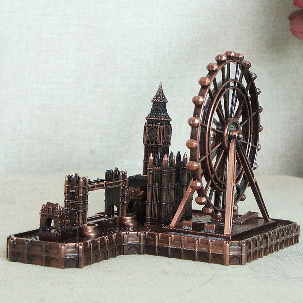 Metal London Eye Big Ben Tower Bridge Vintage Miniatures Statue Sculpture Paris Tourist Souvenirs