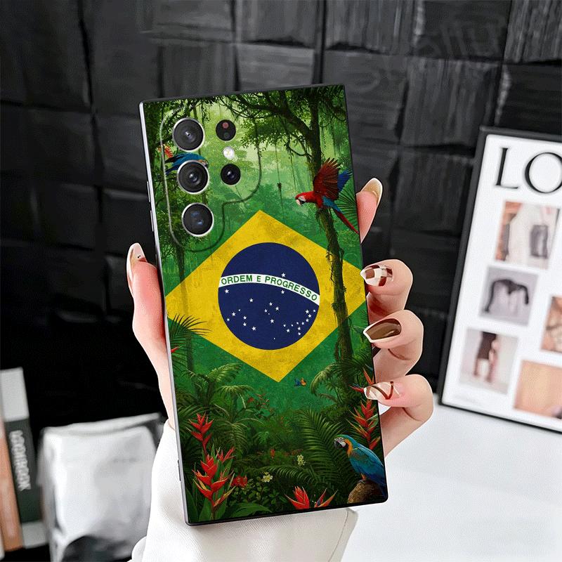 Brazil Brazilian Flag Soft Phone Case for Samsung Galaxy S26 S25 Edge S24 Ultra S23 Plus S22 S21 FE S20 Black Cover Back Shell