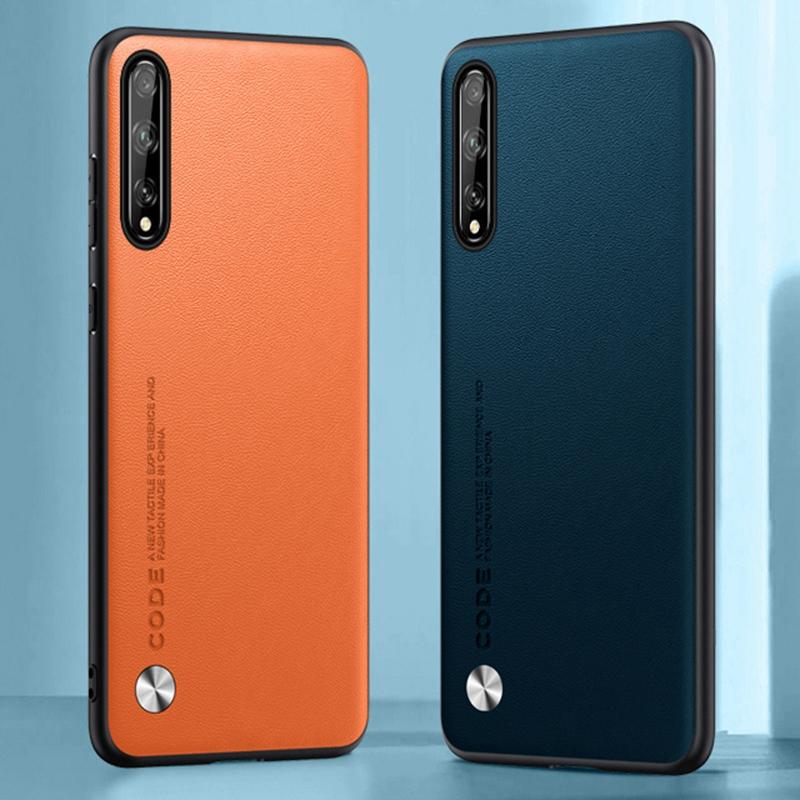 Роскошный чехол из искусственной кожи для Huawei Y8P, задняя крышка, матовый силиконовый противоударный чехол для телефона с полной защитой для Huawei P Smart S Coque