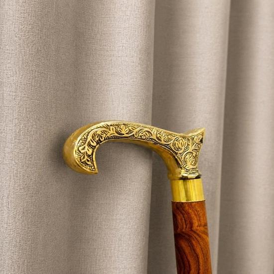 Brass Nautical Handle Wooden Walking Cane Victorian Style Gift for Collectors Gift 93.98 cm