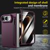 With Pen Slot&Screen Protector Fold Phone Case for IPhone Ultra Hinge Protective Hard PC Metal Kickstand Shockproof Cover