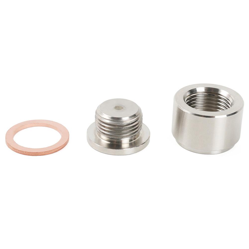 Босс для датчика кислорода Адаптер для датчика кислорода M18x1.5 Гайка датчика кислорода Приварной босс Заглушка Нержавеющая сталь Изогнутый С надрезами Универсальные автозапчасти